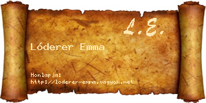 Lóderer Emma névjegykártya